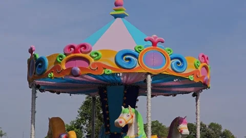 Merry go around. Fairground Carousel. Stock Footage 305233170