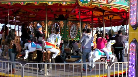 Merry Go Round Carousel Stock Footage 37248050