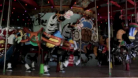 Merry go round carousel Stock Footage 98676524