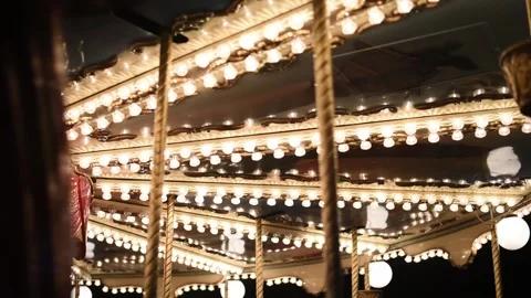 Merry go round carousel lights. Stock Footage 137674965