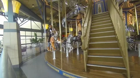 Merry-Go-Round Carousel at the Mall Stock Footage 49323480