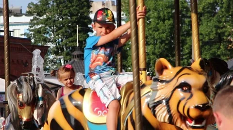 Merry go round - close up. Stock Footage 40332507