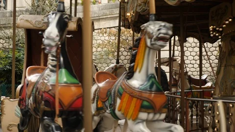 Merry go round going around, close up. Stock Footage 121511198