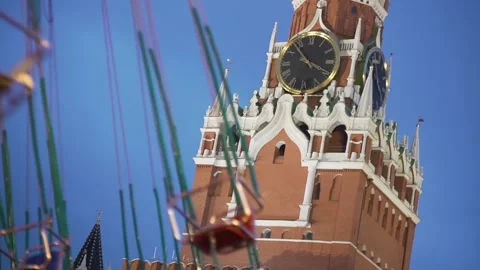 Merry Go Round on Red Square Stock Footage 145814311