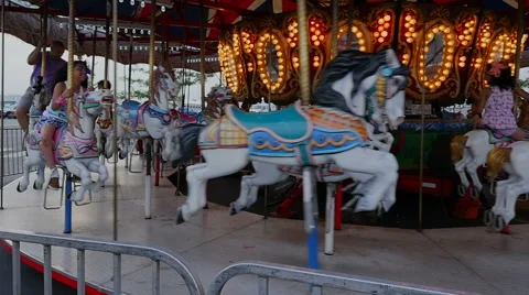 Merry Go Round Slow Motion Stock Footage 51840344