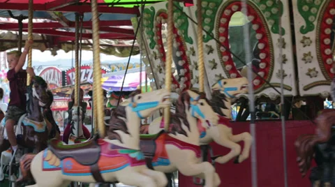 Merry Go Round State Fair fun fast timelapse HD 9615 Vídeos de archivo 29533431