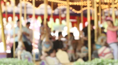 Merry go round (unfocus) Stock Footage 4884444