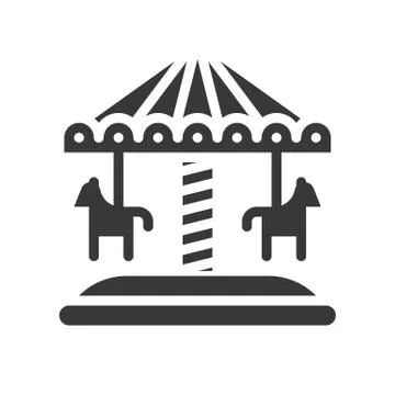 Merry go round vector icon, amusement park related solid style Ilustración de archivo