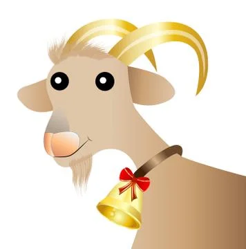 Merry goat  on a white background Stock Illustration