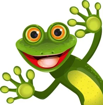 Merry green frog Stock Illustration