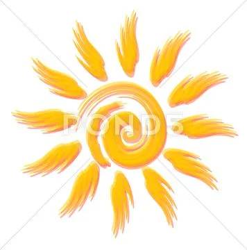 Merry optimistic sun vector style watercolours Stock Illustration