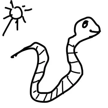 Merry snake in the sun. Stock Illustration