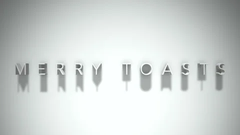 Merry toasts 3D title animation white text on a white background Vídeos de archivo 299375672