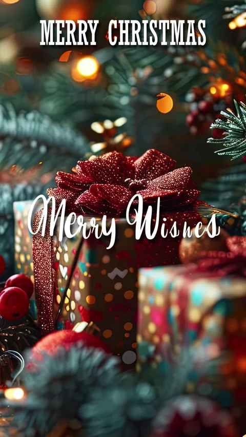 Merry Wishes Modern Cursive Text Animation Happy Christmas Saying Stock Footage 292496347