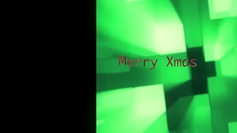 Merry Xmas Animated Text red and green sparkling neon bright with copyspace Stock Footage 296086028