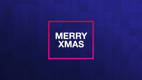 Merry XMAS on blue squares gradient 動画素材 217412091
