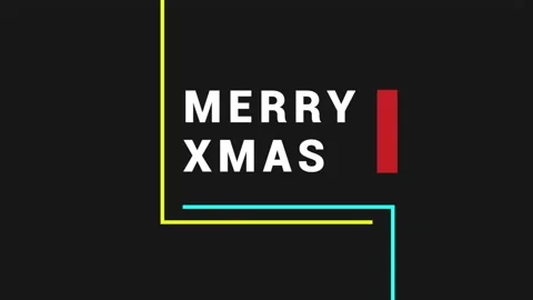 Merry Xmas with lines on black gradient Видео 219714648