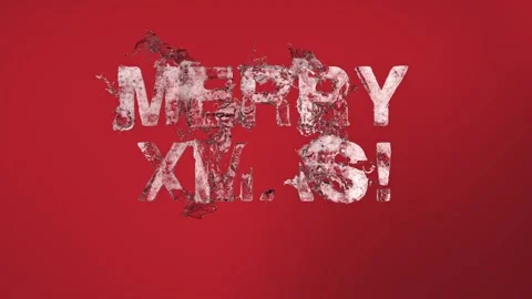 Merry Xmas message in 3d ice with water splash Stock Footage 346083609