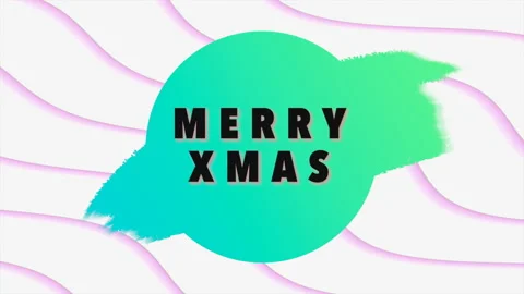 Merry XMAS with waves on white background Stock Footage 170323246