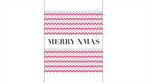 Merry XMAS with zigzag pattern on white gradient Vídeo Stock 253877697