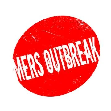 Mers Outbreak rubber stamp Stock Illustration
