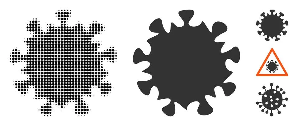 MERS Virus Halftone and Solid Icon Illustrazione stock