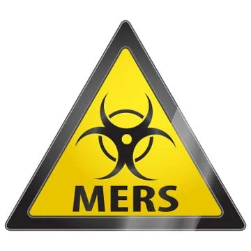 Mers virus warning sign Stock Illustration