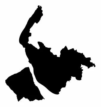 Merseyside county silhouette map Stock Illustration