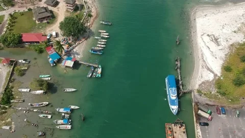 Mersing River in Turquoise  Stock Footage 136764478