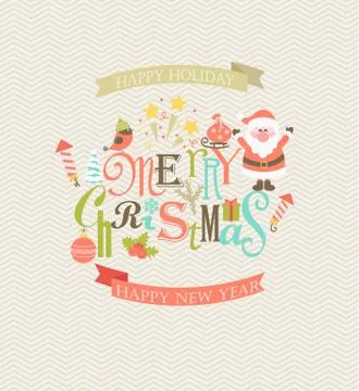Meryy Christmas messaging. Stock Illustration