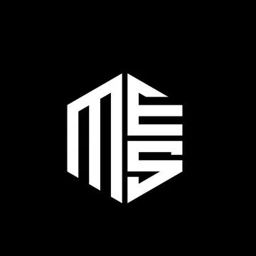 MES logo MES icon MES monogram MES letter minimalist Circle flat Unique mod.. Stock Illustration