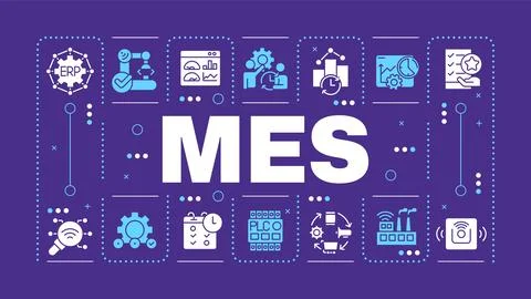 MES purple word concept Illustrazione stock