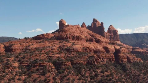 Mesa and Butte Aerial view Sedona Arizona Stock Footage 105077053