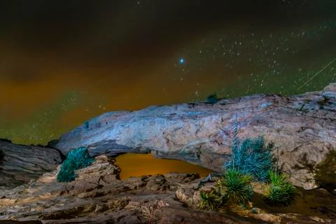 Mesa arch at night Stock Photos