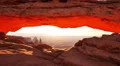 Mesa Arch Sunrise 18 Zoom In Canyonlands Utah USA HD Footage