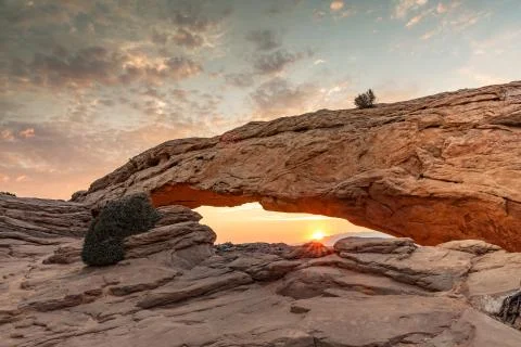 Mesa Arch at Sunrise Stock Photos