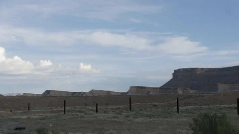Mesa in Arizona off Highway 40 on Cloudy Morning Stock Footage 84739041