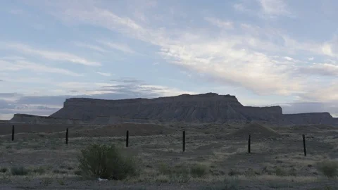 Mesa in Arizona off Highway 40 on Cloudy Morning Stock Footage 84739372