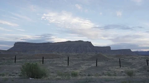 Mesa in Arizona off Highway 40 on Cloudy Morning Stock Footage 84739487