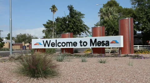 Mesa, AZ welcome sign Video stock 58199285