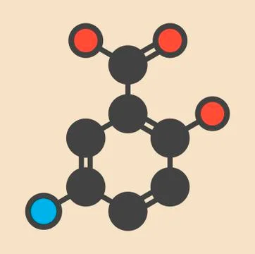 Mesalazine molecule Stock Illustration