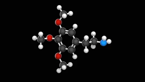Mescaline. C11H17NO3. Seamless loop. Black background Stock Footage 154418136