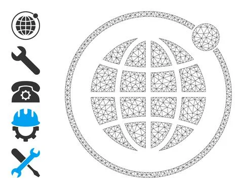 Mesh 2D Planet Orbit Icon イラスト素材