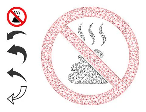 Mesh 2D Stop Shit Smell Icon Stock Illustration