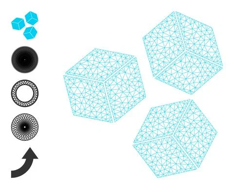 Mesh 2D Sugar Cubes Icon Stock-Illustration