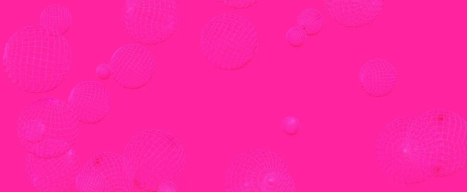Mesh balls on pink background Stock Illustration