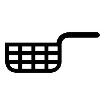 Mesh basket for deep fryer with handle and french frie kitchen appliance fo.. Illustration