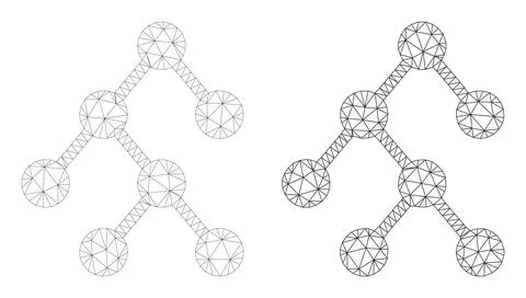 Mesh Binary Relations Icon Variants in Polygonal Flat Vector Style 스톡 일러스트