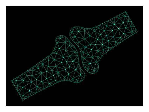 Mesh Bone Joint in Polygonal Wire Frame Vector Style Stock Illustration