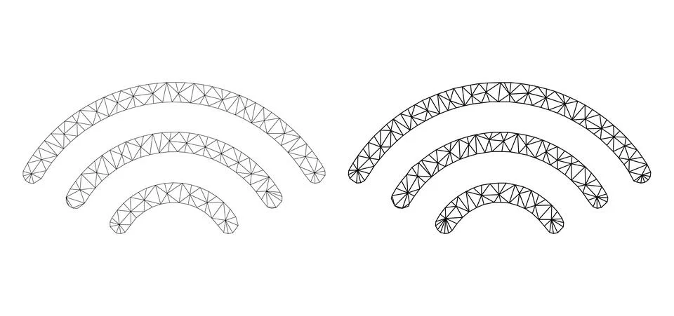 Mesh Broadcasting Source Icon Versions in Polygonal Flat Vector Style Stockillustratie
